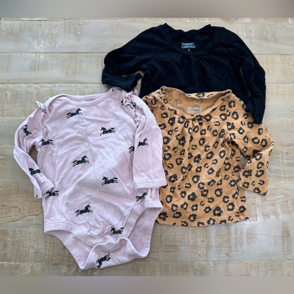 3 set baby girl ruffle long sleeve onesie 2 shirt tops Harper Canyon Baby Gap